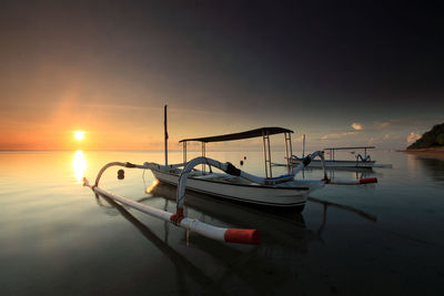 Sunrise at sanur beach, bali, indonesia