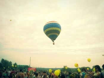Hot air balloons flying in the sky