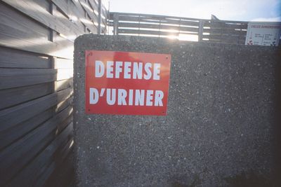Sign board on road