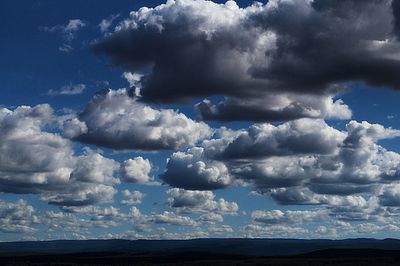 Scenic view of landscape against cloudy sky