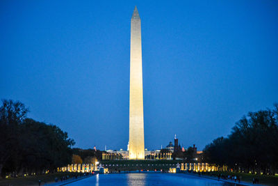 View of monument in city against clear sky