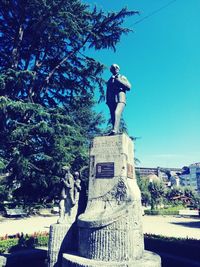 Low angle view of statue in park