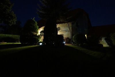 View of built structure at night