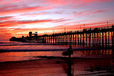 Many piers, many surfers, many sunsets, and endless summer, san diego  california.