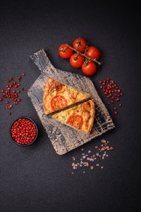 High angle view of breakfast on table