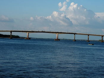 Bridge over sea against sky