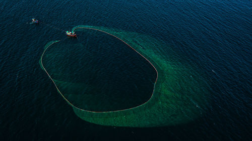 High angle view of sea