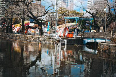 View of canal in city