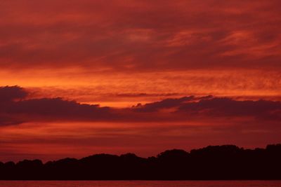 Scenic view of dramatic sky during sunset