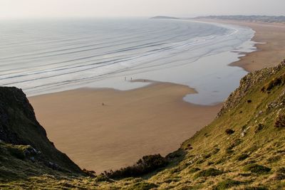 High angle view of beach against sky