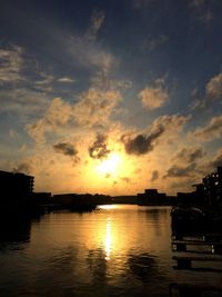 Scenic view of sunset over sea