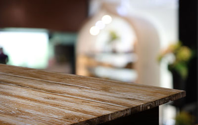 Close-up of empty seats on table in restaurant