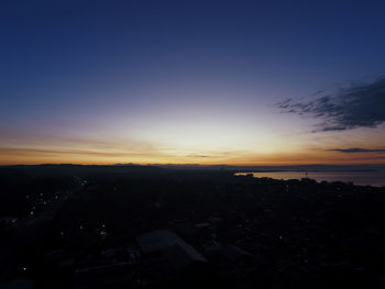 Silhouette buildings against sky during sunset