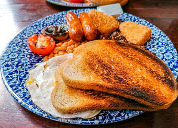 Close-up of meal served in plate