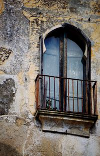 Closed window of old building