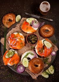 High angle view of food