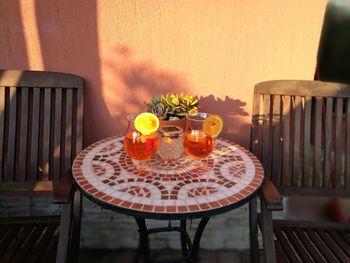 Empty chairs and table at home