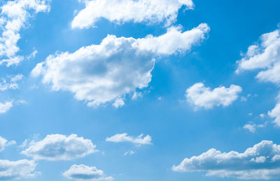 Low angle view of clouds in blue sky