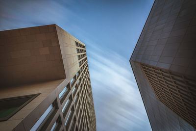 Low angle view of modern building against sky