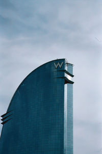 Low angle view of modern building against sky