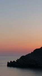 Scenic view of sea at sunset