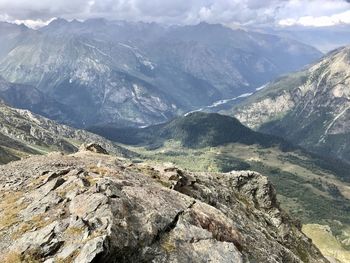 Scenic view of snowcapped mountains