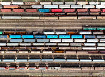 High angle view of shunting yard