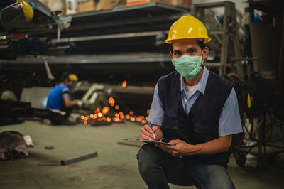 Portrait of man using mobile phone