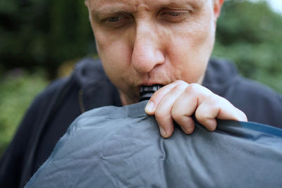 Close-up portrait of man