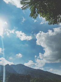 Low angle view of mountains against sky