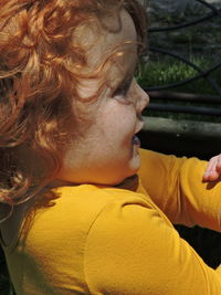 Close-up of girl looking away