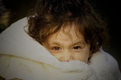 Portrait of cute girl at home