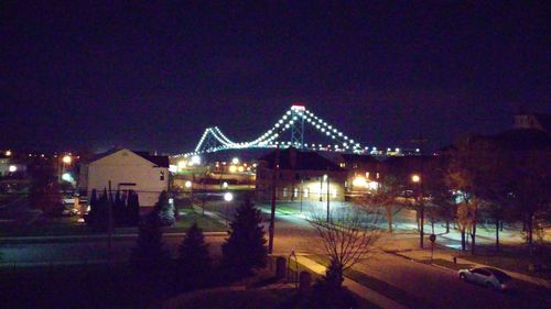 Illuminated city at night