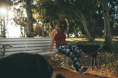 Portrait of young woman with horse