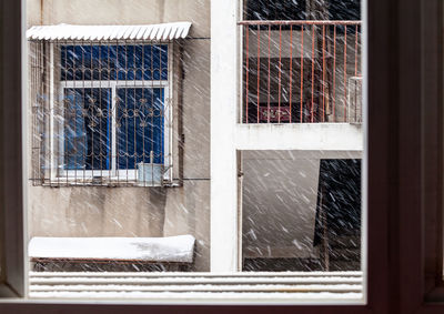 Closed window of building