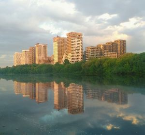 Reflection of buildings in water
