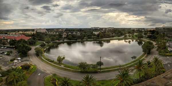 Panoramic view of lake against sky