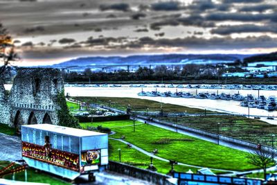 View of river against cloudy sky