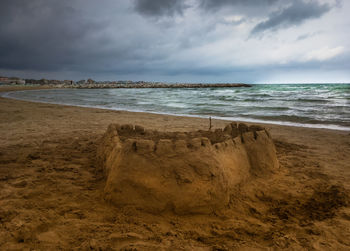 Scenic view of beach against sky