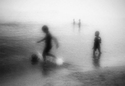 People in foggy weather