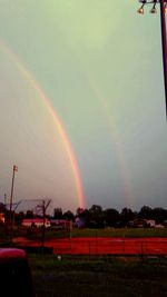 Rainbow over field