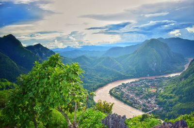 Scenic view of mountains against sky