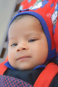 Close-up portrait of cute baby girl