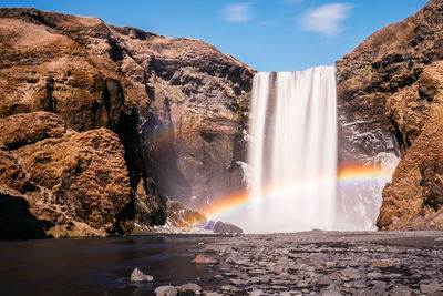 Scenic view of waterfall