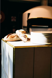 Close-up of bread on table