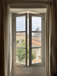 Trees seen through window