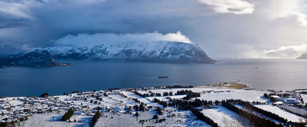 The island of godøy in winter, sunnmøre, møre og romsdal, norway.