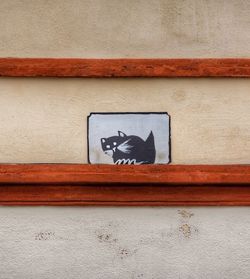 Cat graffiti on wall