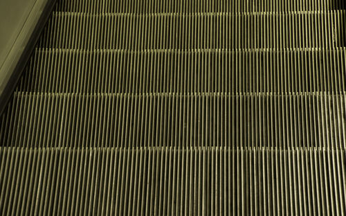 Low angle view of escalator