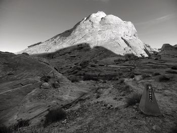 Low angle view of mountain against sky